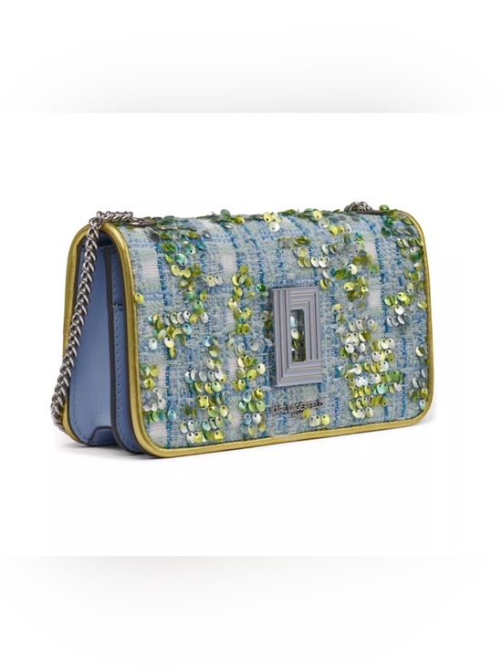 Handbags - KARL LAGERFELD PARIS- Micro
Kosette Shoulder Bag- Baltic Blue.